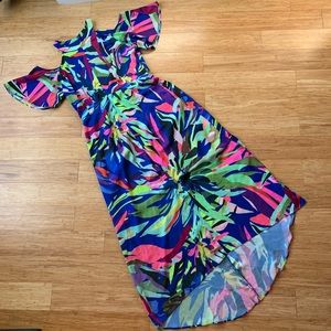Gibson Latimer floral dress hi low